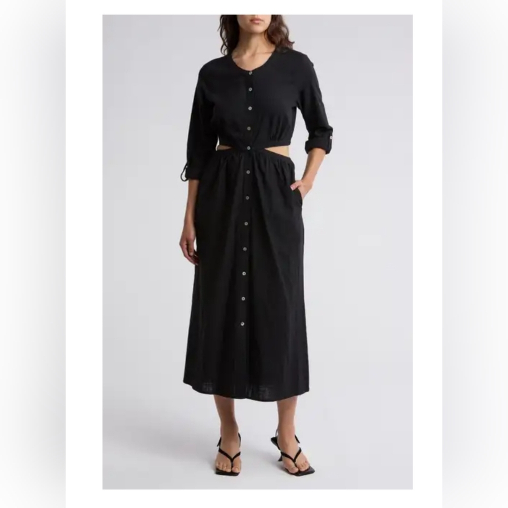 #133 Lovestitch Cotton Cutout Button Front dress NWT - Picture 1 of 1
